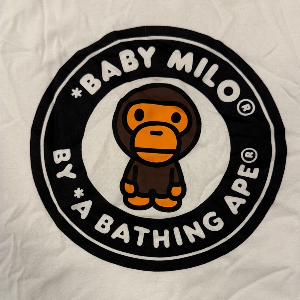 A Bathing Ape Baby Milo White T-Shirt NWOT - Picture 3 of 4
